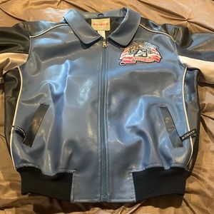 Avirex-faux leather XL Baltic Blue/navy/white